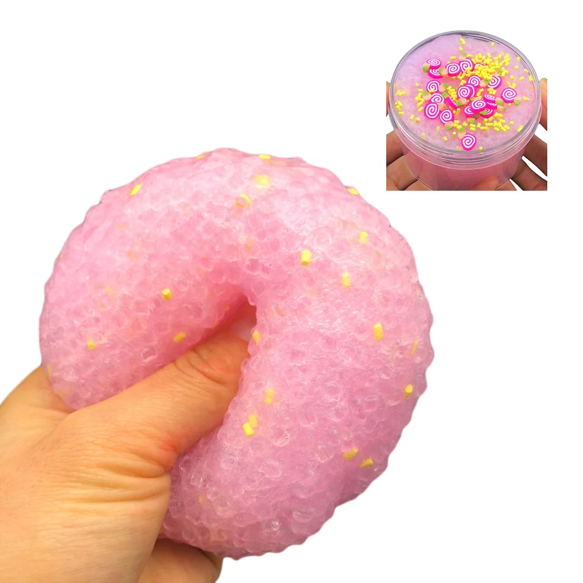 60ml New Funny Particles Rice Slime Sound Noise Fruit Food Slime Set  Air Clay Ice Cube Crystal Slush Slime Stress Relief Toy