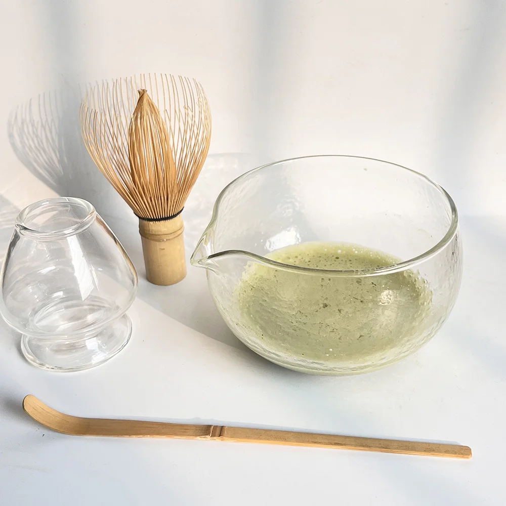 Handmade Bamboo Matcha Whisk Japanese Brush Tea Tools Wooden Box with Wood Matcha Gift set
