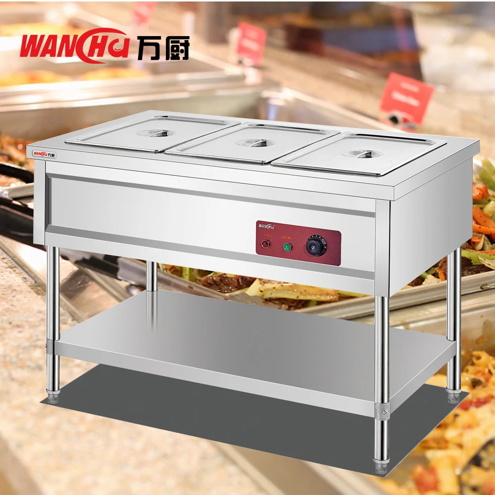 Factory Buffet Restaurant Electric Bain Marie Server Showcase Dubai Industrial Fast Hot Food Warmer Steam Commercial Work Table