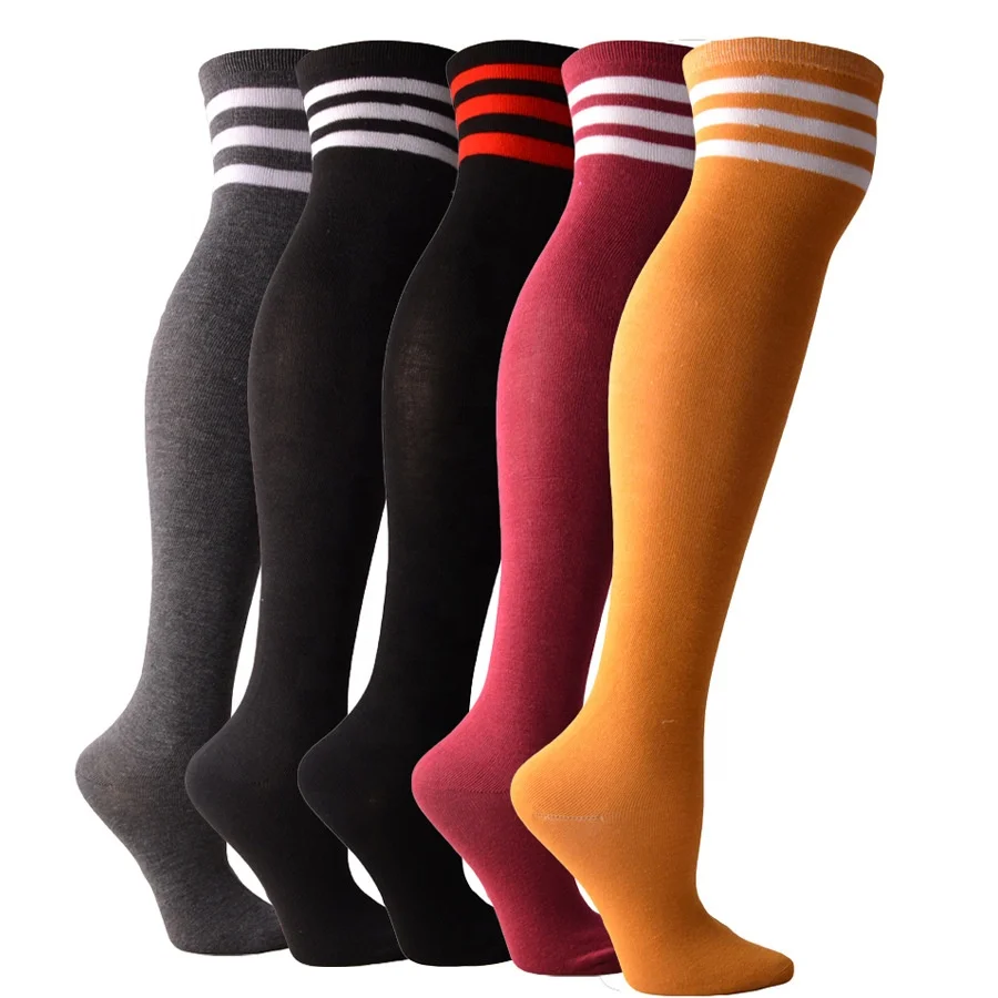 Fashion Sexy Stripe Over The Knee Socks Thigh High Stocking Cotton Stockings Cute
