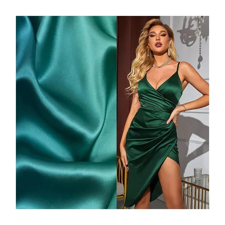 factory wholesale price satin silk fabric free sample silk satin fabric OEM shiny polyester satin fabric