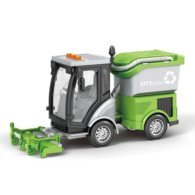 1:16 Kids children friction power set vacuum sweeper truck toy with light sound