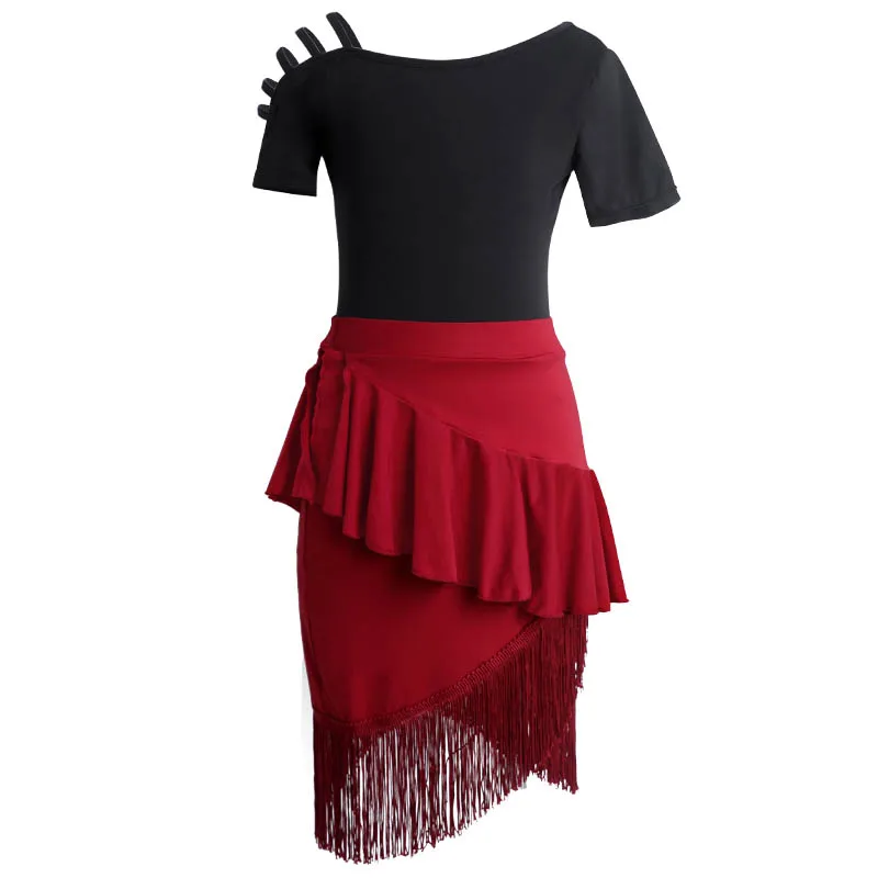 New Arrivals Girls Tassel Latin Dance Skirt Children Fringe Latin Dance Dress