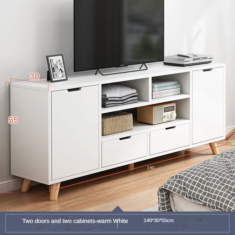 Elevated Nordic style TV stand, living room bedroom wooden simple TV cabinet combination