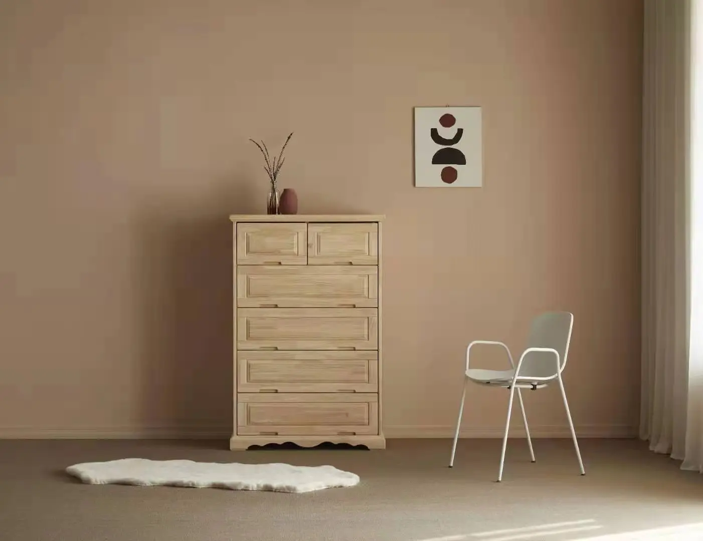 
Hinoki 5 выдвижных ящиков без краски/чистый натуральный 