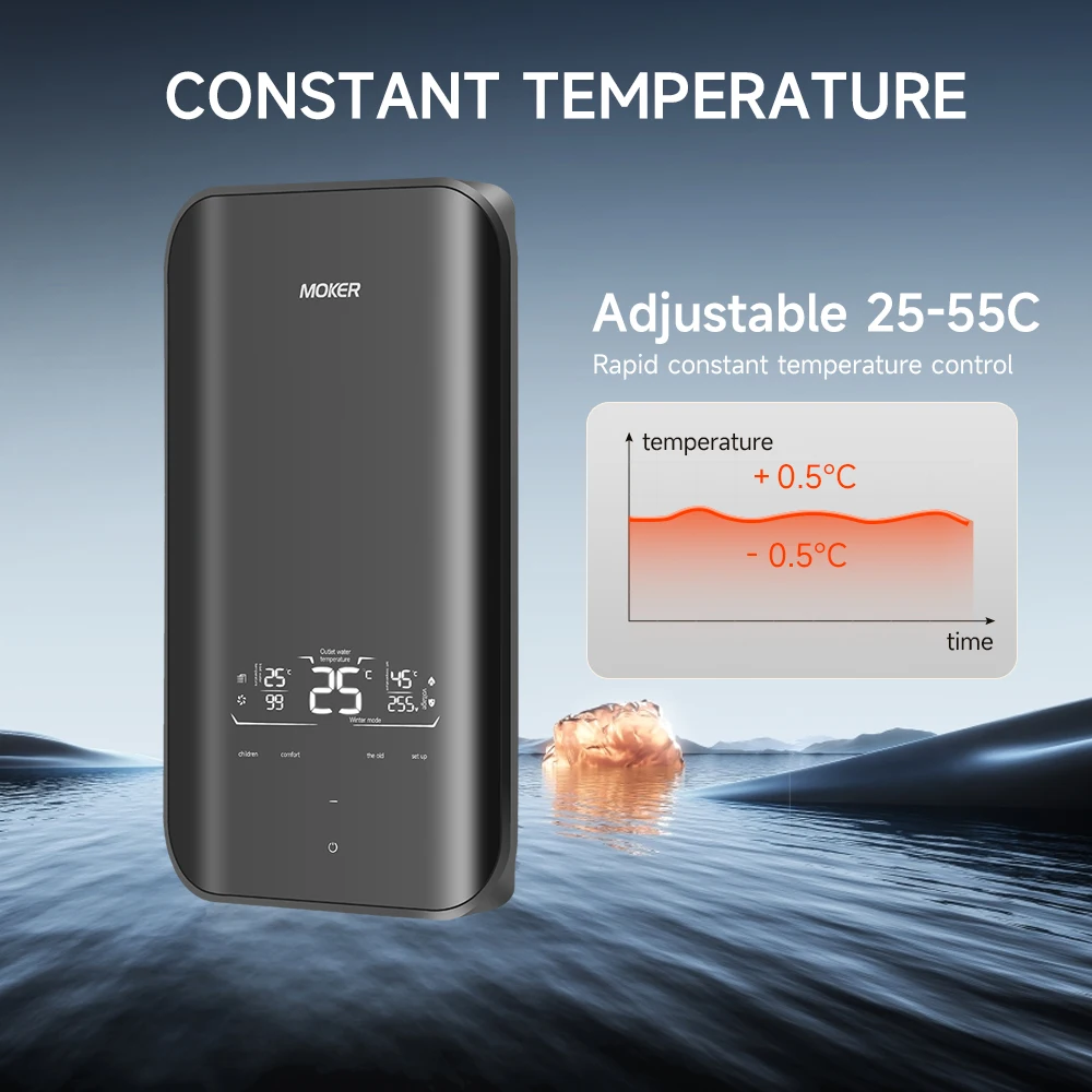 Professional 8800W 12KW Tankless Water Heater Instant Electric Geyser Bathroom Home Hotel Sink Kitchen Electric Shower Heater