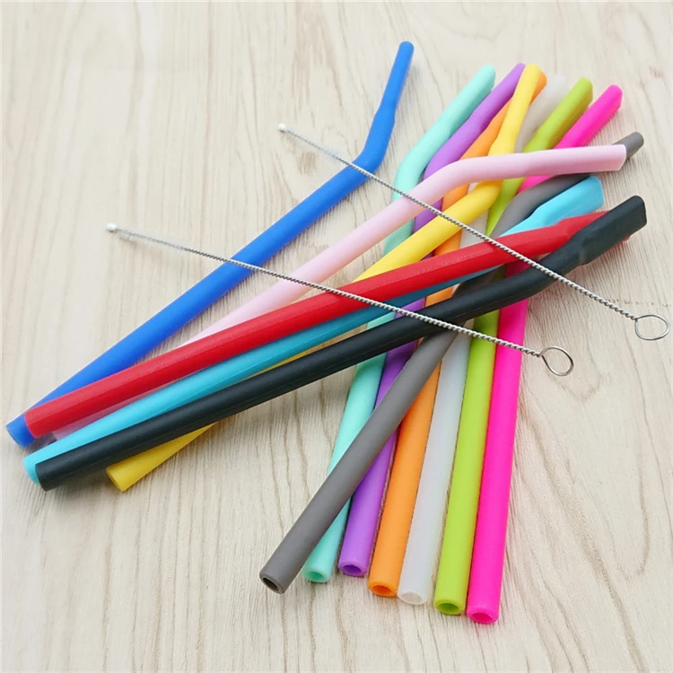 Kids Collapsible Flexible Drinking Silicone Tips Drink Straw Eco-friendly Reusable Portable Straw For Starbucks Cup