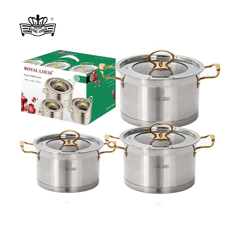 Royal Louis 18-20-22cm Modern Cooking Pot Set Swiss Line Induction Cookware Set Kitchen Cookware ookware set cooking