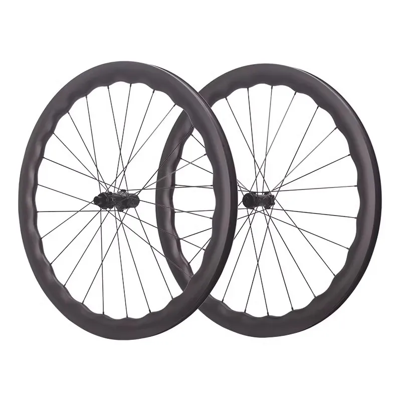 Aerowave Carbon Wheelset 700c 45/50mm Depth 21mm inner Width Gravel Bike Wheels Disc Tubeless Carbon Wheels 12*100 / 12*142 Hubs