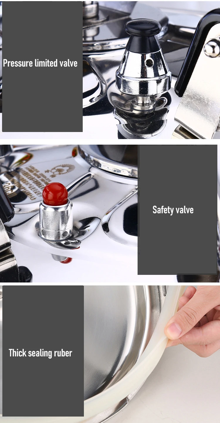 In Stock 23 Quart Pressure Canner Safe and Explosion-Proof Stainless Steel 304/201 Pressure Cookers for Gas and Induction Cooker
