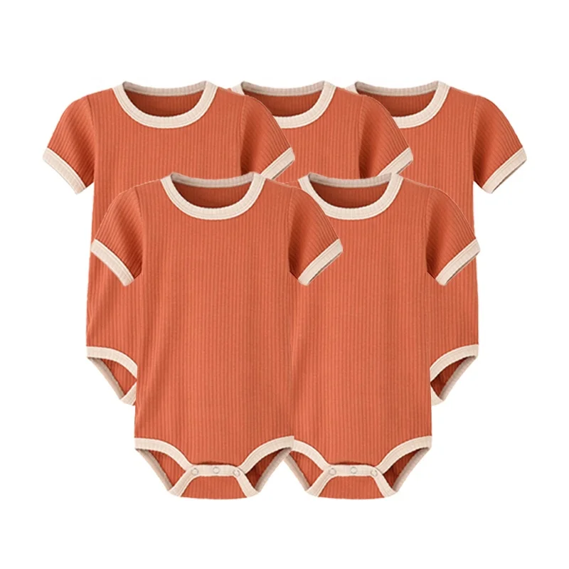 Oeko Tex Brand Overrun Solid Color White Little Child Boy Summer Baby Girl Romper Bodysuit Wholesale