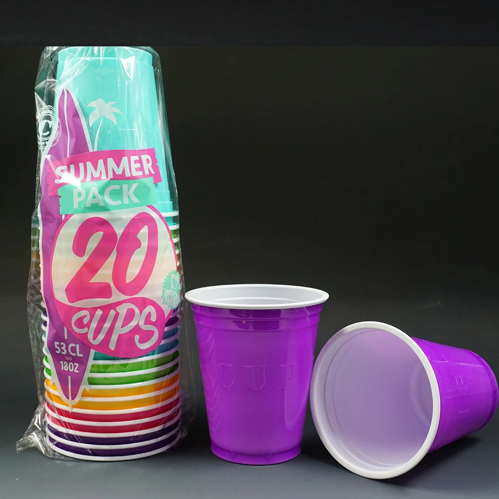 Material PS Cheap Plastic Cup Polypropylene Plastic Cups Plastic Cup Designs With Lid Hot Sale
