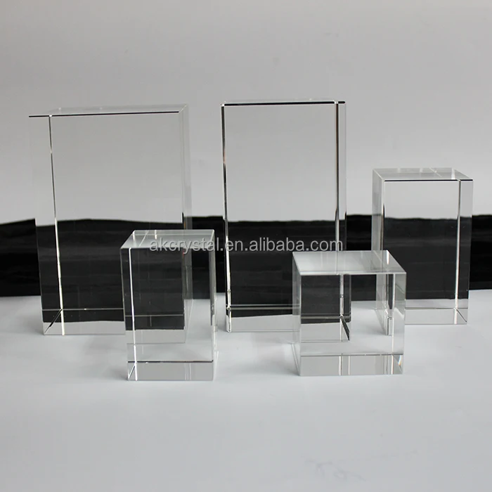 качество оптический K9 кристалл заготовки куб оптовая торговля для 3D лазерной гравировки/стеклянные заготовки травления