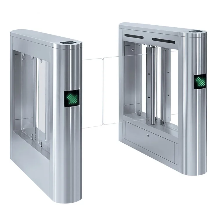 Stainless Barcode Qr Code Reader Security Turnstile Swing Barrier Gate For Access Control System