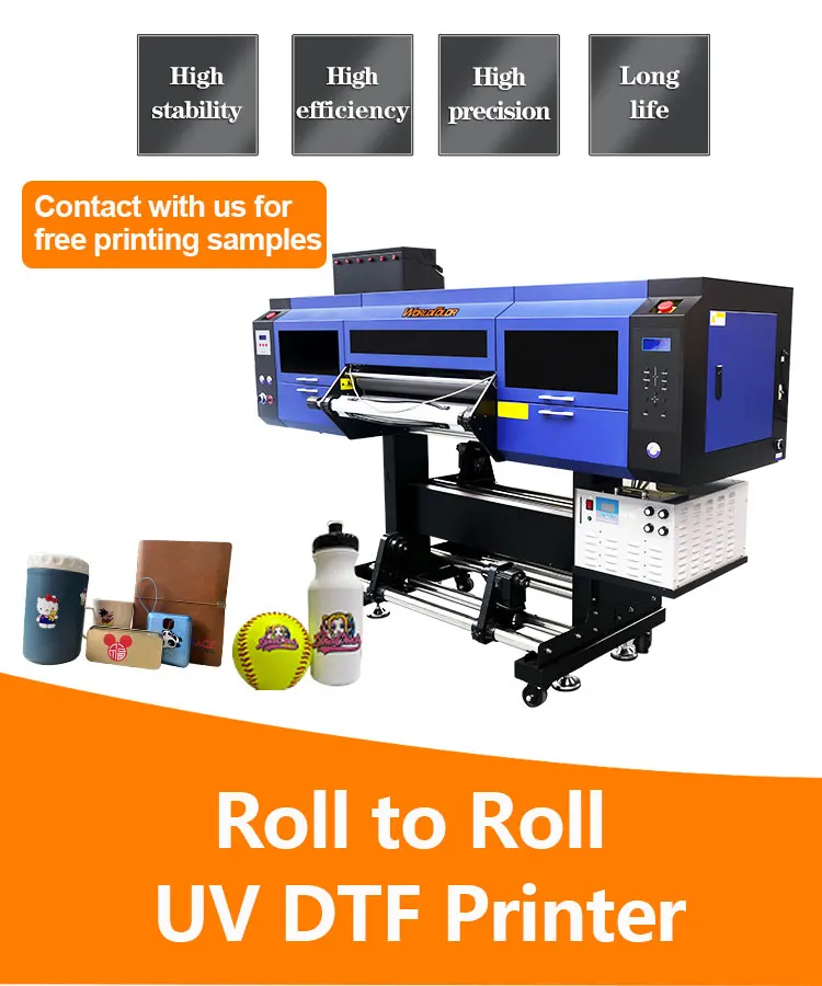 ab Film Uv Printer Dtf Printing Machine 60cm 3 I3200 Heads Roll Sticker With Laminator All in 1