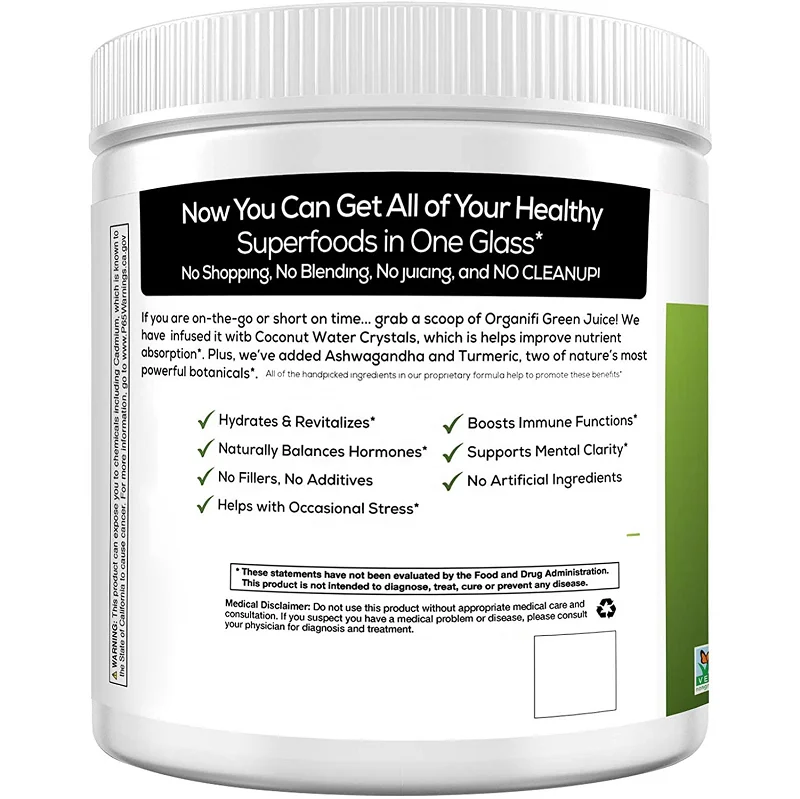 2022 New Supplements Super Food Mix Private Label Organ Protein With Chocolate Green And Superfood Powder Coconut
