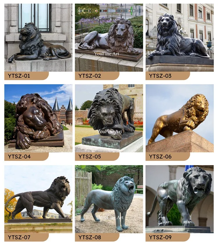 bronze lion statue