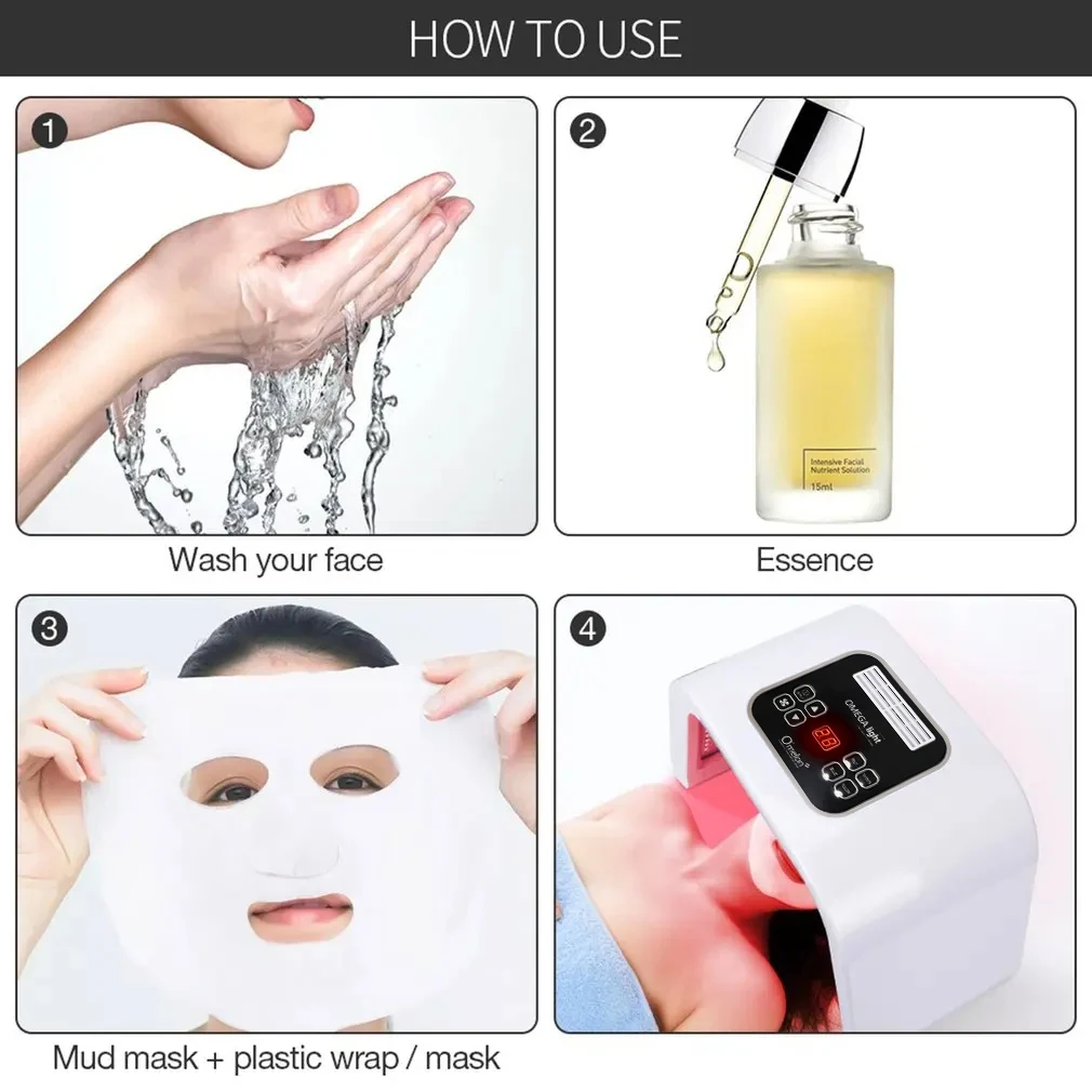 Best 2024 Home Use Beauty Equipment Professional 7 Colors Photon Led Light Face Mask Treatment Therapy for body face