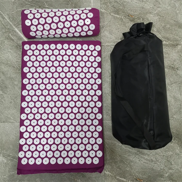 Wholesale Customized Rubber Plastic Spikes Yoga Massage Pillow Set Acupressure Mat