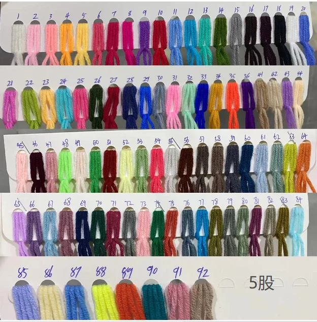 RongMeiXuan 4 ply 5 ply 92 colors Standard color card