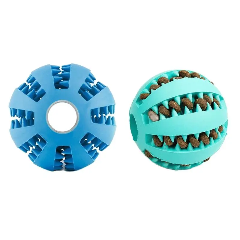 Wholesaler Durable Natural Rubber  Dental Care Teeth Cleaning Pet Chew Ball Rubber Dog Toy