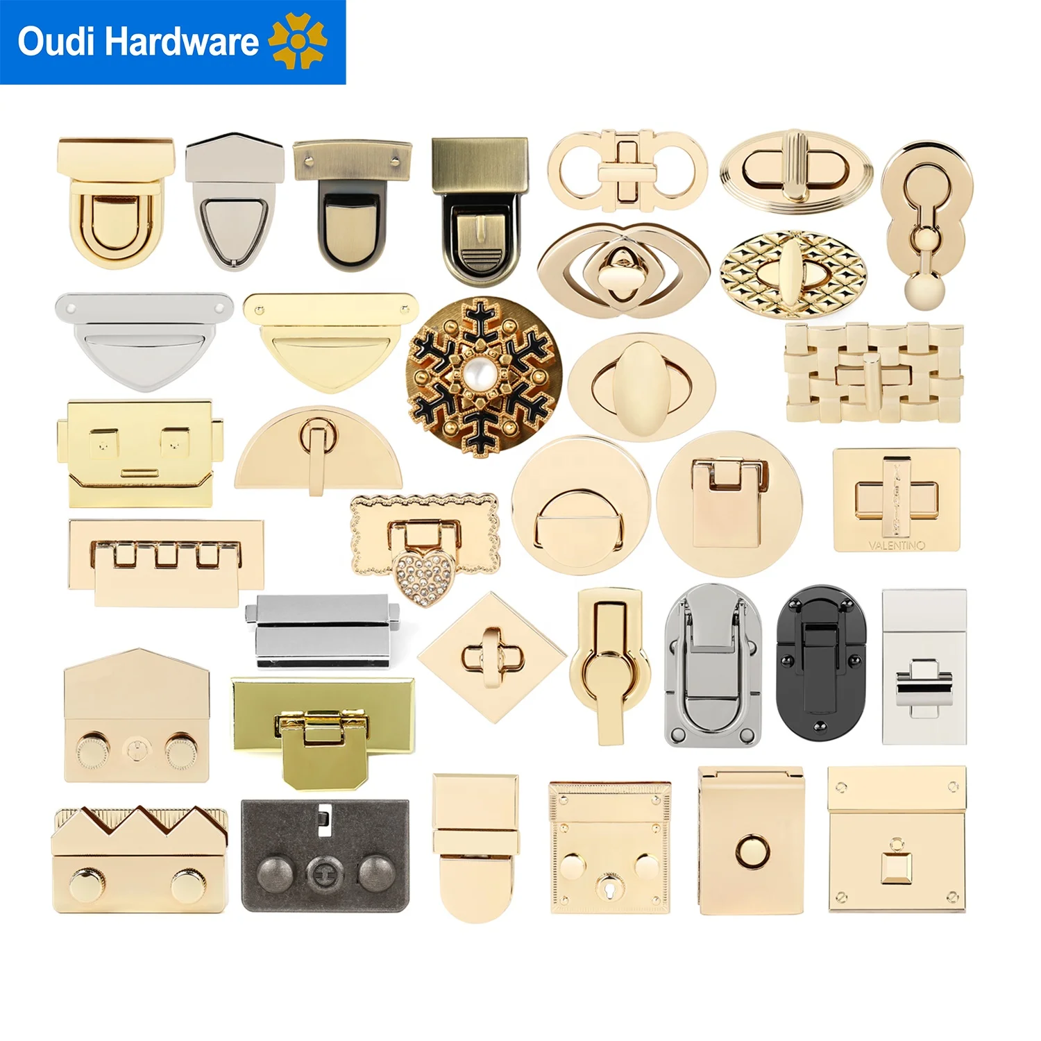 Metal Turn Lock Handbag Hardware Lock Metal Bag Buckle Locks For Leather Bags