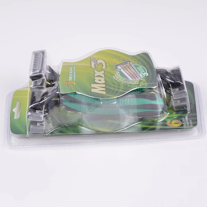 Imported blade, rotating head, rubber and plastic handle, disposable razor