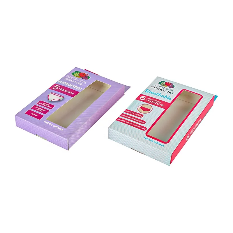 Wholesale Square Hanging Underwear Panties Packaging Box Boxes Paper Box
