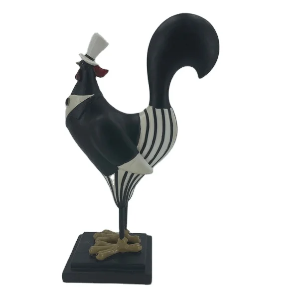 high quality garden animal ornaments rooster decor  sculpture for decoration  figure resin chicken statue  resin crafts