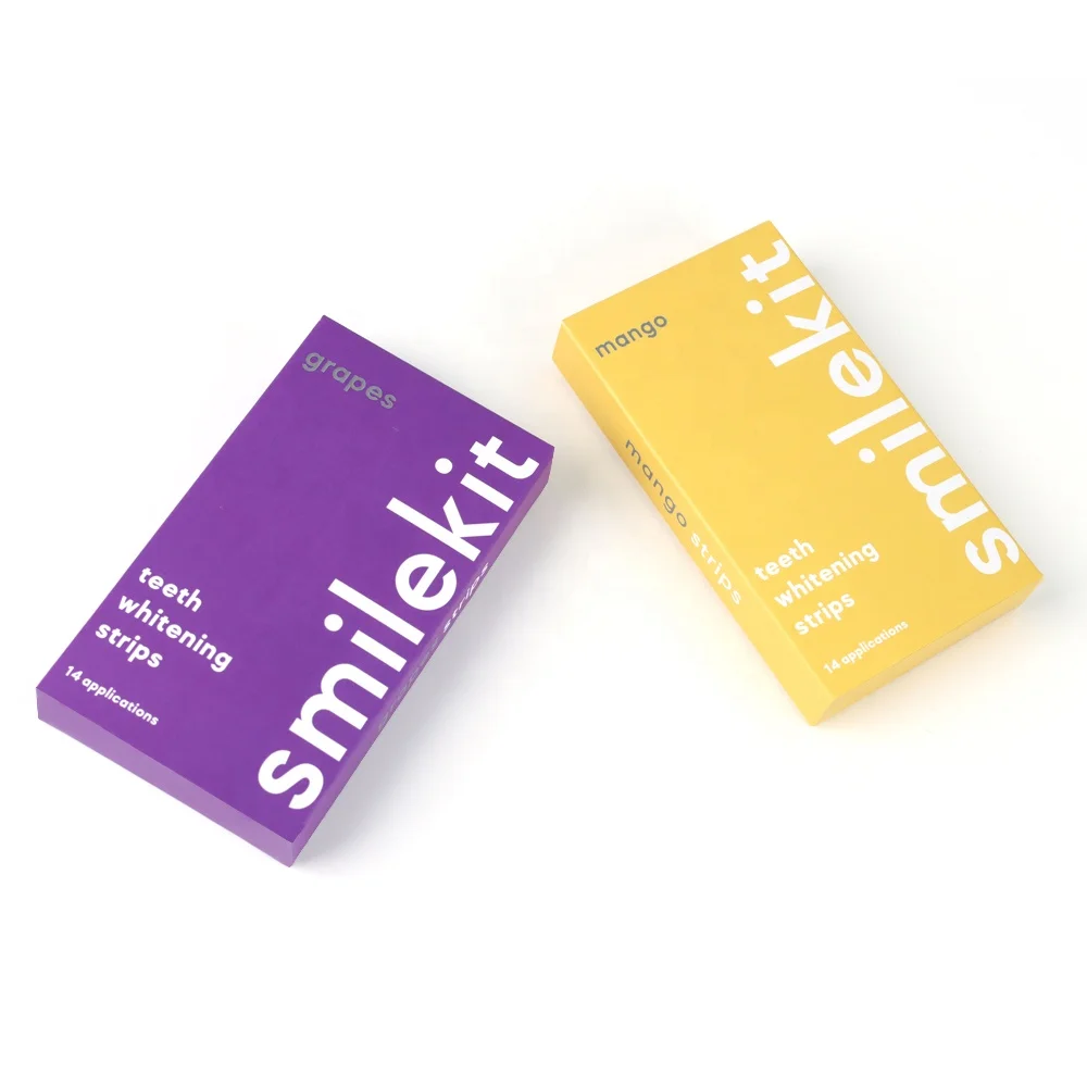 Smilekit CE Approved Non Peroxide 28PCS Flavoured Teeth Whitening Strips PAP Dry Strips Fast Whitening Result