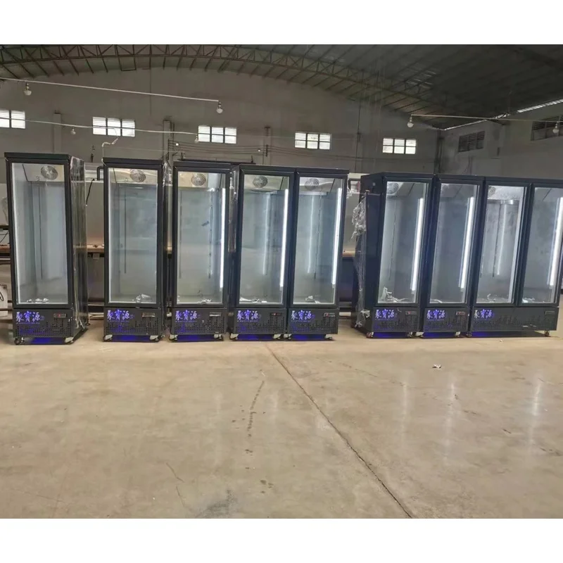 Used commercial vertical freezer air cooled one glass door upright italian ice cream display freezer