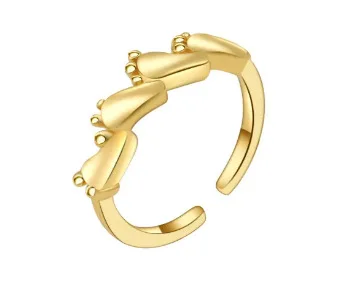 Summer Beach Jewelry Foot Ring Copper Plated 18K Gold Open Open End Tail Ring Size Adjustable Toe Ring
