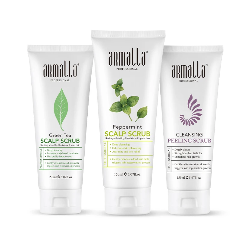 OEM Private Label Deep Cleansing Scalp Scrub Shampoo Vegan Hair Relaxing Refreshing Mint Sea Salt Scalp Scrub