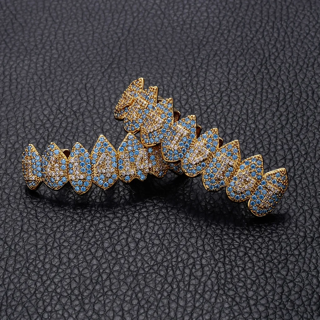 Новое поступление мужских бриллиантовых коронок Dr. Jewelry в стиле хип-хоп с 1414 полностью алмазными фианитами для зубов