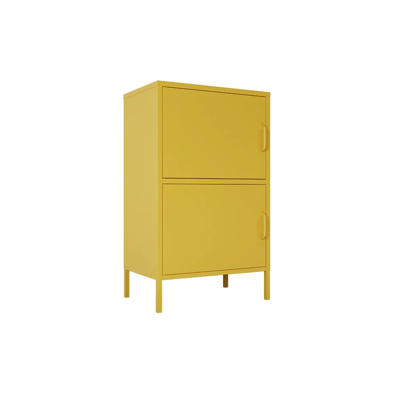 China Manufacturer Metal Living Room Furniture 2 Single Door Mini Locker Thickened New Design 2 Layer Cabinet