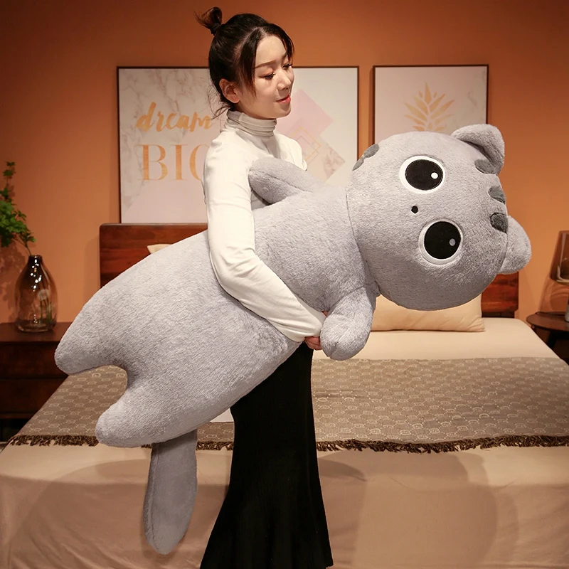 Factory Custom Kawaii Soft Long Body Cat Plushy Pillow Stuffed Plush Cushion Toys