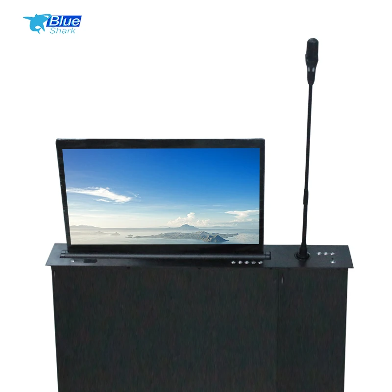 New design custom camera hidden desk motorized tv lift mechanism for conference system