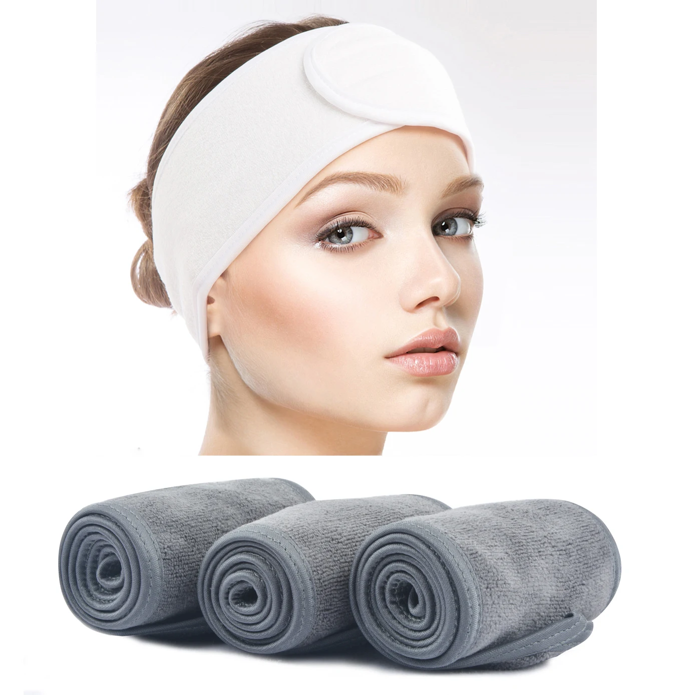 Microfiber Logo Terry Towel Stretch Facial Hair Band Makeup Shower Headbands Spa Head bands Women Headband customize head wraps