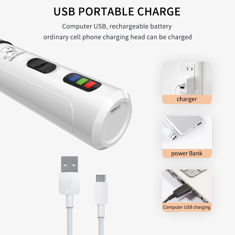 New Product Ideas 2022 Rechargeable Portable Low Noise Led Durable Cat Nails Grind Dog Pet Nail Grinder