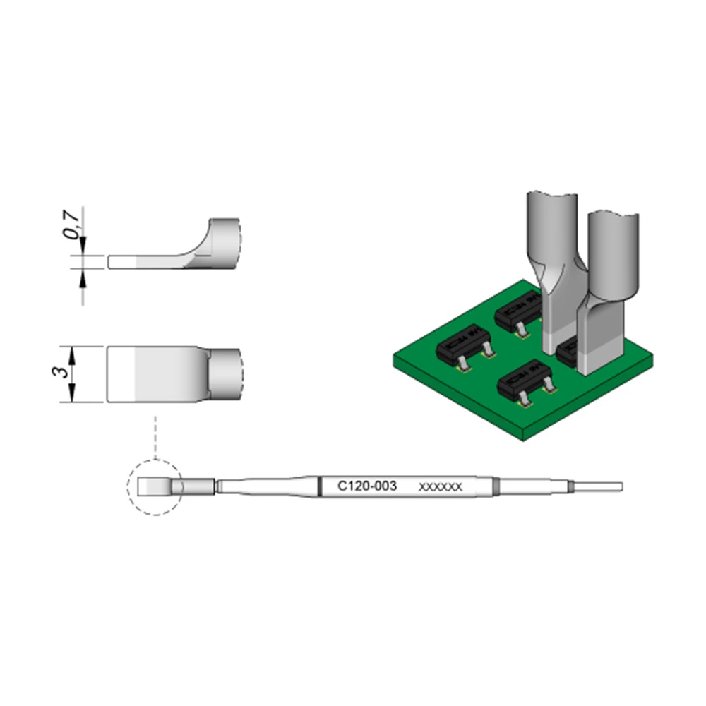 WEIDINGER High Quality JBC Blade-Shaped Soldering Iron Tips For Pa120 Micro Tweezers