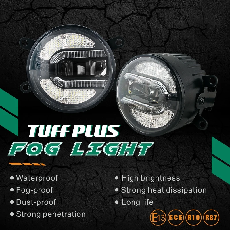 Tuff плюс 4 дюйма Би Круглый drl offroad универсальный мотоцикл Автомобильные светодиодные противотуманные фары