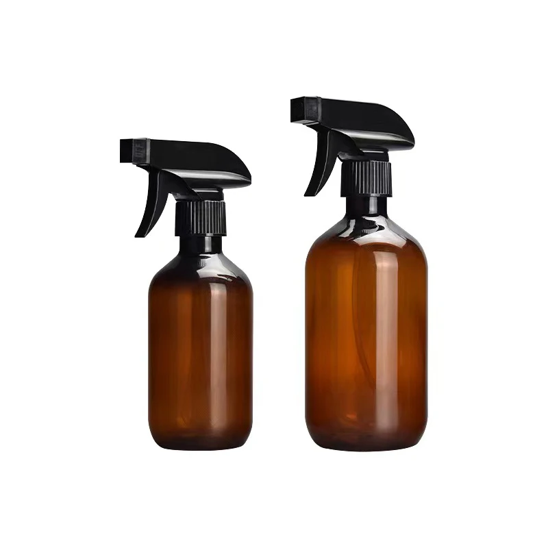 Stock 300ml 500ml Green tawny alcohol Cleaner Round Shoulder Room Spray bottle Luxury Home Fragrance