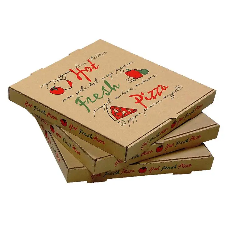 6 8 9 10 14 16 18 Inch Pizza Box Corrugated Paper Pizza box with Custom Logo Double Wall Takeaway Packaging box