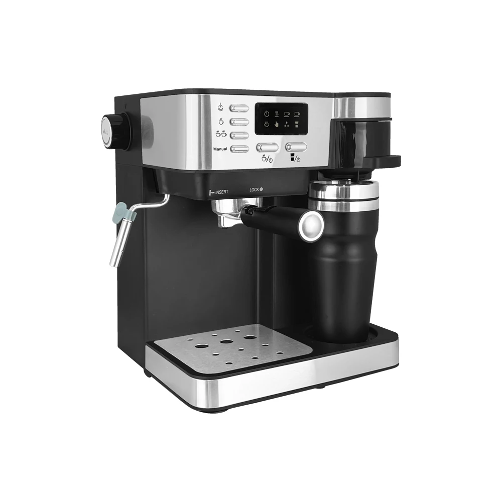 Professional Multi Function Coffee maker 2 in 1 Stainless Steel Espresso Coffee Machine with Portable Coffee Mug For Household