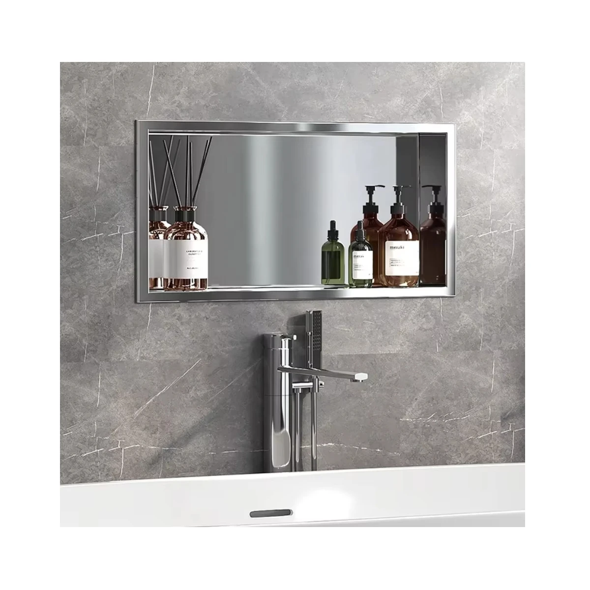 Modern Design 304 Stainless Steel Bathroom Recessed Shower Niche Customized Single and Double Black Gold White Brushed Nickel