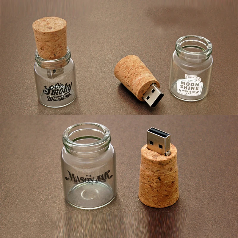 
Custom Wedding Gift gadgets electronic 4GB 8Gb 16Gb 32Gb 64Gb Drift Bottle Shape Wood Cork USB Flash Drives 