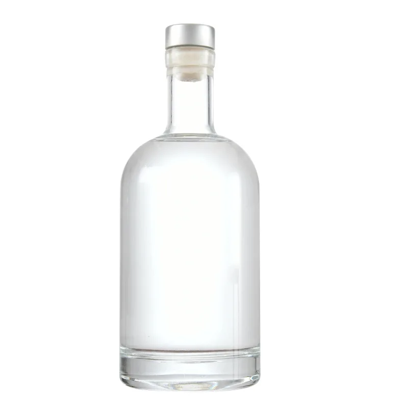 Customization vodka whiskey gine glass bottles for alcoholic beverages with lid
