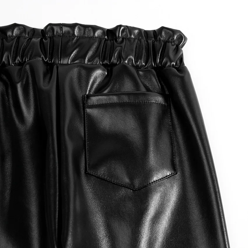 2022 wholesale Girl Kids PU Leather High Waisted Pants