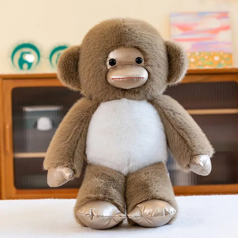 Grey Brown Gorilla Stuffed Animals Home Decor Children Pillow Doll Cute Cartoon Plush Monkey Zoo Animal Toys