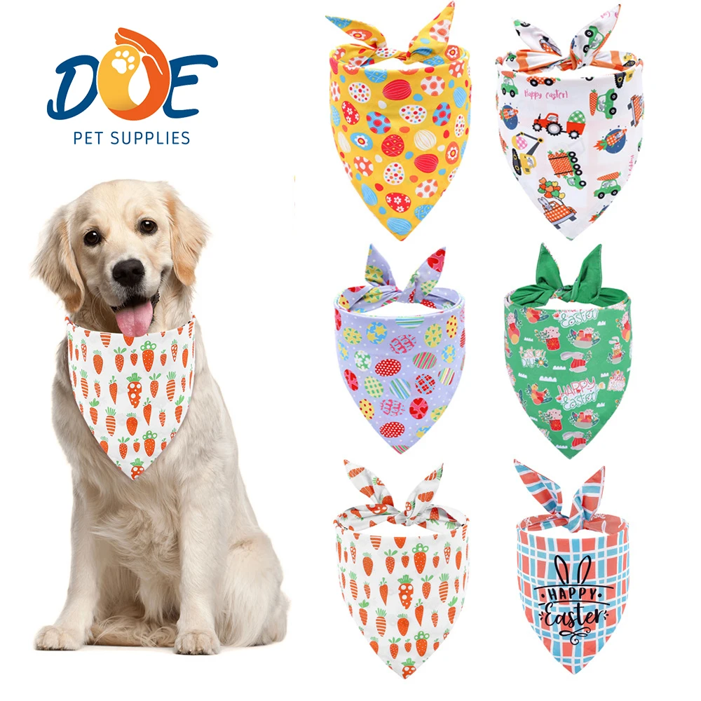 Doe Pet Dog Bandana Manufacturer High Quality Custom Wholesale Double-Sided Pattern Dog Bandanas Multi-Design Dog Bandana